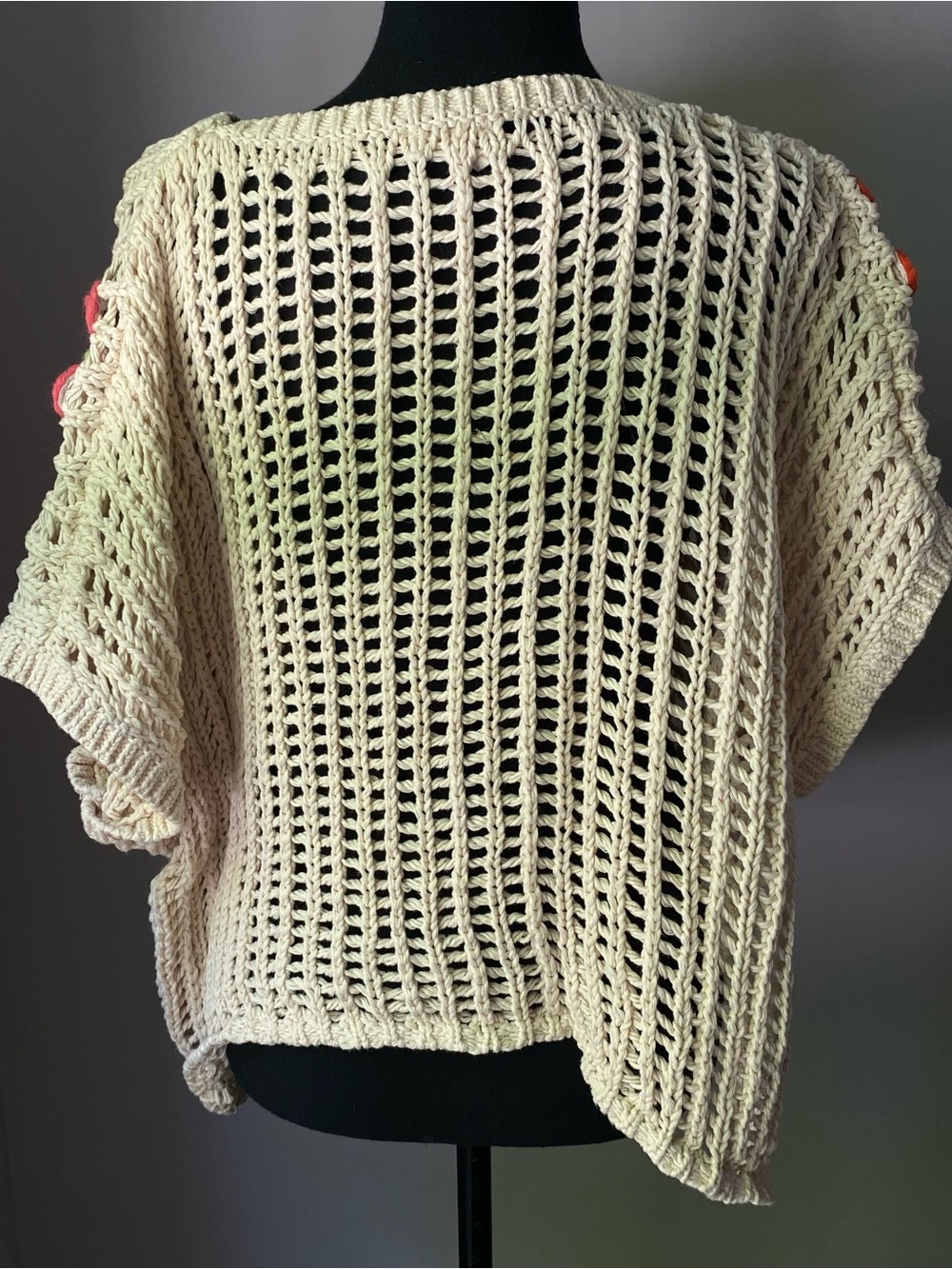 BIBI xl 100% cotton crochet flower top - Picture 9 of 11
